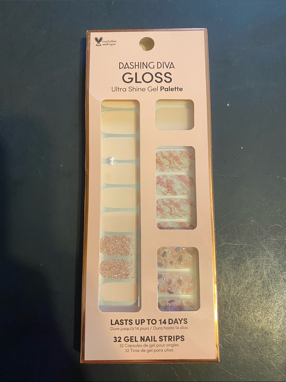 Gloss Ultra Shine Gel Nail Strips - Pink/Gold